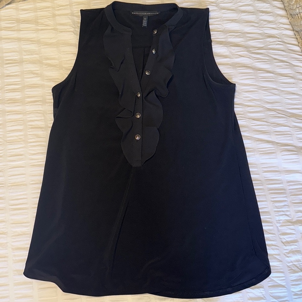 Black button up work blouse
